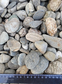 Kamenclub.ru: Галька речная окат (пестрая) фр. 20-40 мм. купить  в Смоленске галька речная пестрая, серая, серые оттенки галька речная окатанная округлая 5000 руб/т   фото КАМЕНЬ КЛУБ