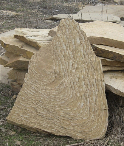 Kamenclub.ru: Форматный камень (плаха) пошаговая дорожка от 70-150 см (4 -12 см)  купить в Смоленске плитняк  форматный плаха желтый песчаник 9 000 руб/т   фото КАМЕНЬ КЛУБ