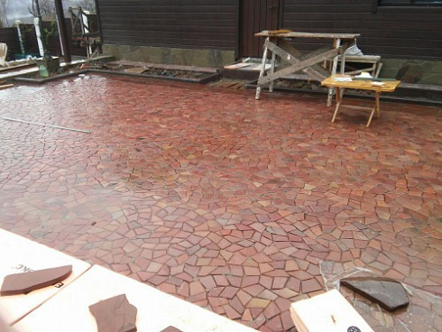 Kamenclub.ru: Песчаник брусчатка (Готика) art PSK-L-01  купить в Смоленске    2600 руб/кв.м    фото КАМЕНЬ КЛУБ